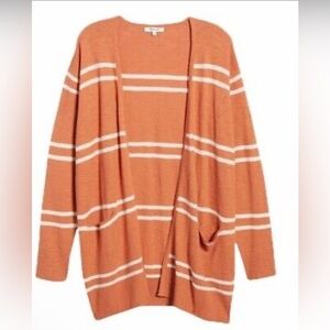 MADEWELL SZ XS Striped Orange Women’s Cardigan Sweater